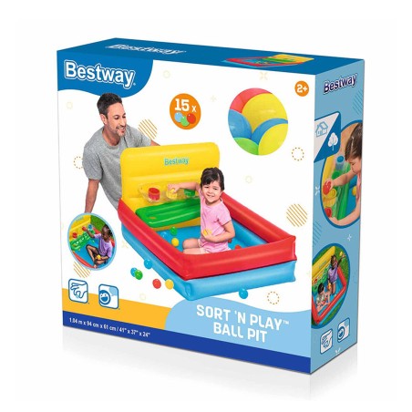 Bestway Piscina Gonfiabile Infantile con Palline 104x94x61 cm +2 Anni Giardino 52546