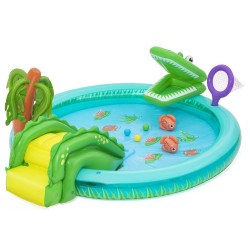 Bestway Piscina Gonfiabile Parco Giochi Coccodrillo 224x181x72 cm +2 Anni 53166