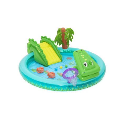 Bestway Piscina Gonfiabile Parco Giochi Coccodrillo 224x181x72 cm +2 Anni 53166