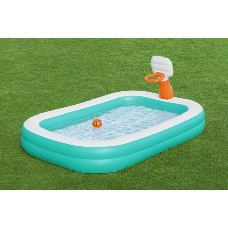 Bestway Piscina Gonfiabile Bambini Basket 251x168x102 cm +3 Anni Giardino 54445