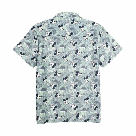 Maglia a Maniche Corte Uomo Mickey Mouse Verde Chiaro