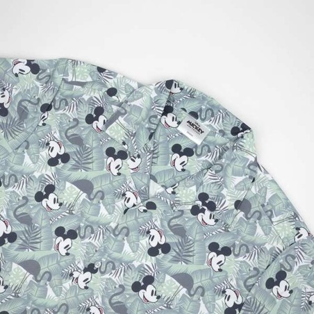 Maglia a Maniche Corte Uomo Mickey Mouse Verde Chiaro