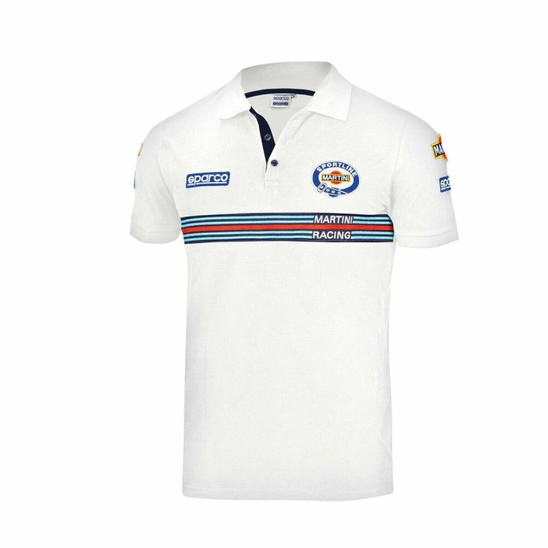 Polo a Maniche Corte Sparco MARTINI-R Bianco M Polo a Maniche Corte Sparco MARTINI-R Bianco M