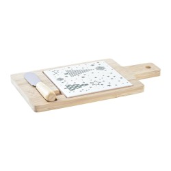 Set da Aperitivo DKD Home Decor Bianco Verde Bambù Gres (21,5 x 11,8 x 1,5 cm)