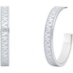 Orecchini Donna Michael Kors LOGO HOOP Acciaio inossidabile Argentato