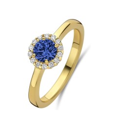 Anello Donna New Bling 9NB-1540-58 18 Dorato Azzurro