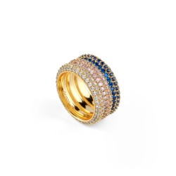 Anello Donna Guess JUBR05140JWYGBL54 14 Dorato Azzurro