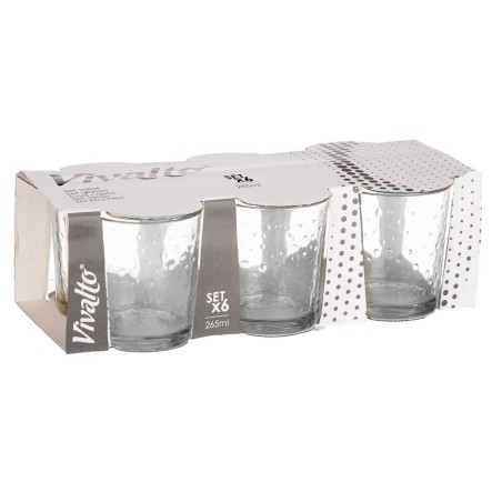 Set di Bicchieri Vivalto 79064 Trasparente Vetro Punti 265 ml (8 Unità)