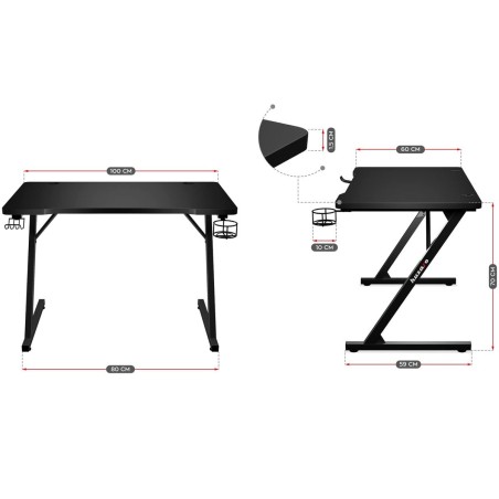 Scrivania Huzaro HZ-Hero 1.8 Black Nero Acciaio