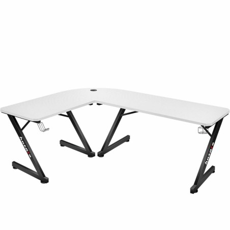 Scrivania Gaming Huzaro HZ-Hero 7.0 Bianco Nero Fibra di carbonio 154 x 72,5 x 117 cm