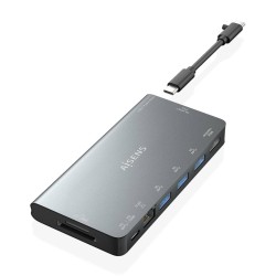 Hub USB Aisens ASUC-8P015-GR Grigio Multicolore