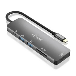 Hub USB Aisens ASUC-6P016-GR Grigio Multicolore
