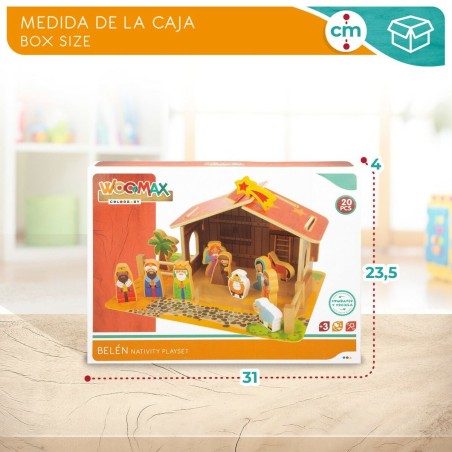 Presepe di Natale Woomax Legno 29,5 x 16,5 x 22 cm (20 Pezzi) (6 Unità)