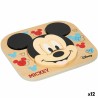 Puzzle di Legno per Bambini Disney Mickey Mouse + 12 Mesi 6 Pezzi (12 Unità)