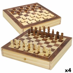 Tabellone da Scacchi e Dama Colorbaby Sertar Legno (4 Unità)