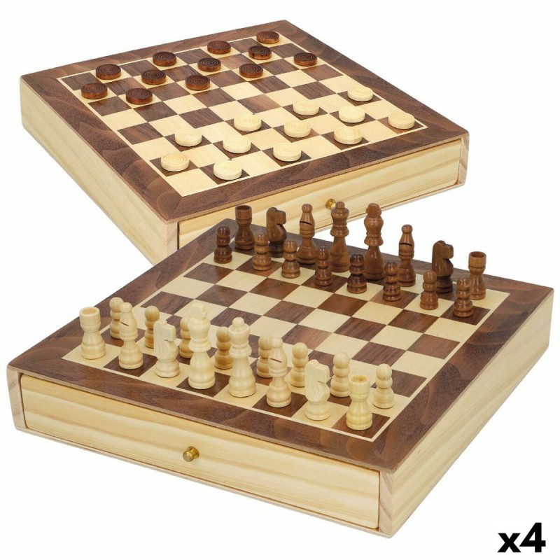 Tabellone da Scacchi e Dama Colorbaby Sertar Legno (4 Unità) Tabellone da Scacchi e Dama Colorbaby Sertar Legno (4 Unità)