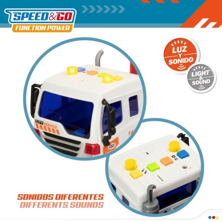 Camion Porta-veicoli e Macchinine a Frizione Speed & Go 37,5 x 12,5 x 10 cm (2 Unità)