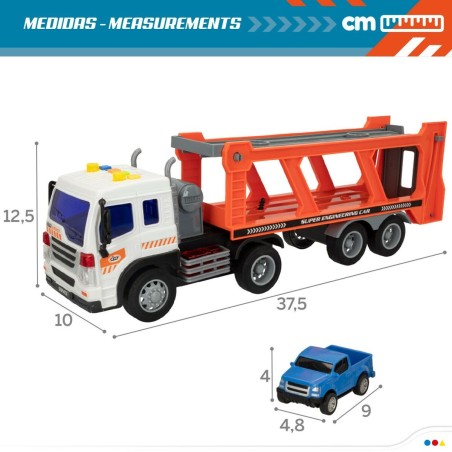 Camion Porta-veicoli e Macchinine a Frizione Speed & Go 37,5 x 12,5 x 10 cm (2 Unità)