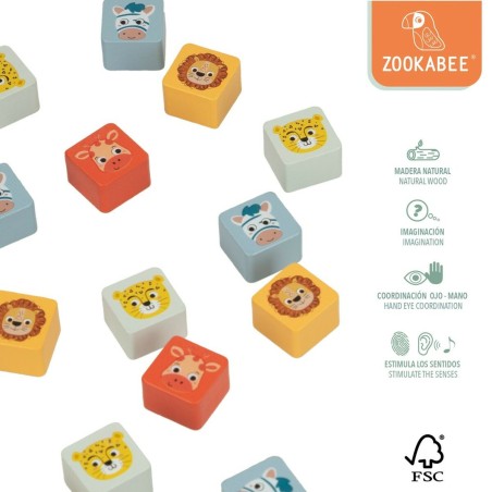 Tabellone per Parcheesi e Gioco dell'Oca Woomax Zookabee 30 x 3 x 30 cm Per bambini animali (6 Unità)