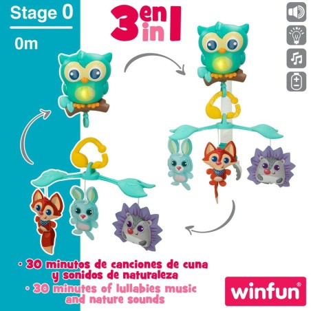 Carrillon Culla Winfun Bosco 3 in 1 31,5 x 42 x 24,5 cm Plastica (4 Unità)
