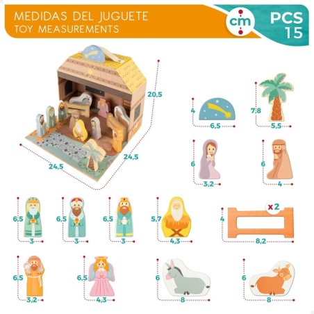 Presepe di Natale Woomax 15 Pezzi 24,5 x 20,5 x 24,5 cm (6 Unità)