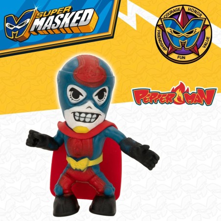 Personaggi d'Azione Eolo Super Masked Pepper Man 14 x 15,5 x 5,5 cm Elastico (12 Unità)