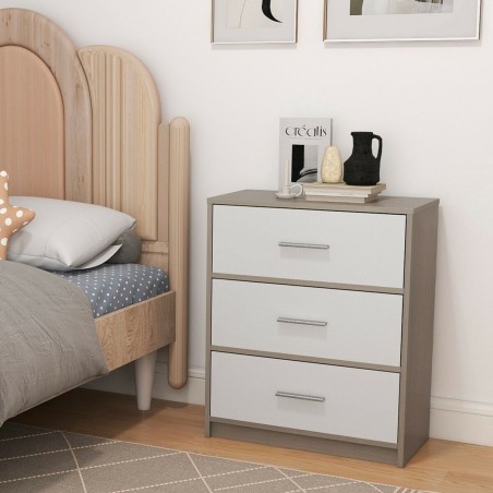Comodino Max Home Bianco Grigio 58 x 70 x 30 cm