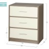 Comodino Max Home Bianco Grigio 58 x 70 x 30 cm