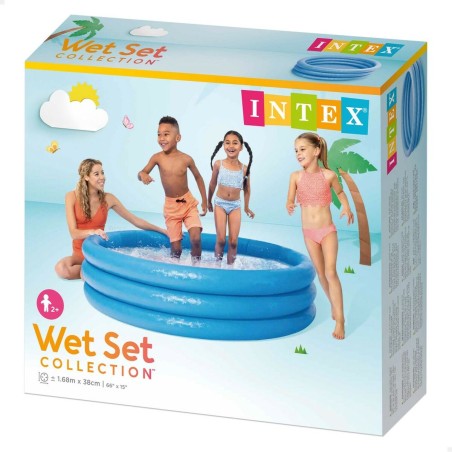 Piscina Gonfiabile per Bambini Intex Azzurro Anelli 581 L 168 x 40 cm (6 Unità)