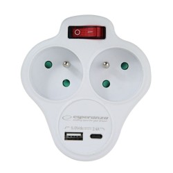 Adattore con prese Esperanza ELK311W 2 Prese