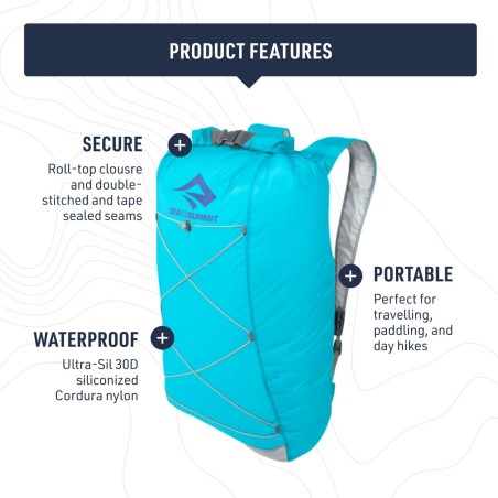 Zaino da montagna Sea to Summit Ultra-Sil Dry Day Pack Grigio Argentato 22 L