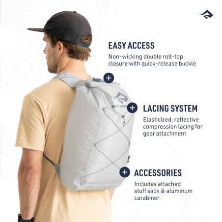 Zaino da montagna Sea to Summit Ultra-Sil Dry Day Pack Grigio Argentato 22 L