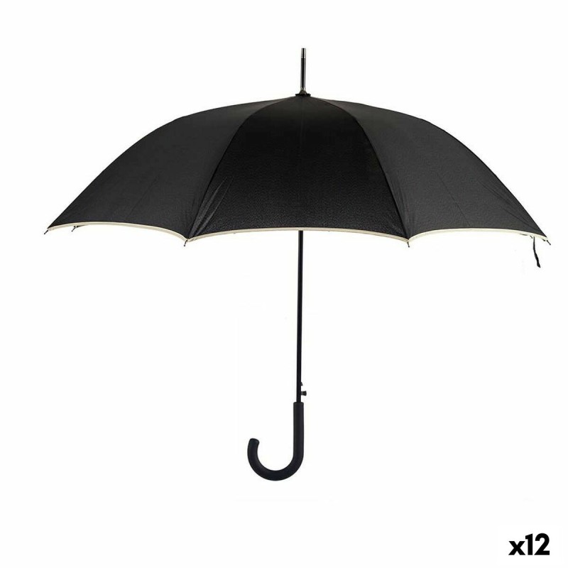 Ombrelli Nero Crema Metallo Fibra 95 x 95 x 86 cm (12 Unità) Ombrelli Nero Crema Metallo Fibra 95 x 95 x 86 cm (12 Unità)