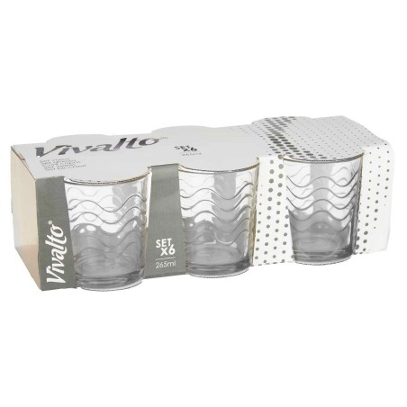 Set di Bicchieri Vivalto 79065 Trasparente Vetro Onde 265 ml (8 Unità)