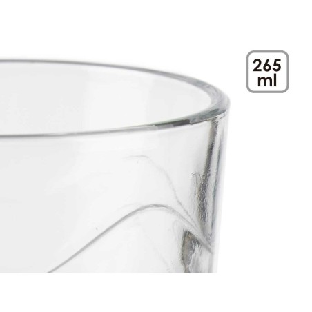 Set di Bicchieri Vivalto 79065 Trasparente Vetro Onde 265 ml (8 Unità)