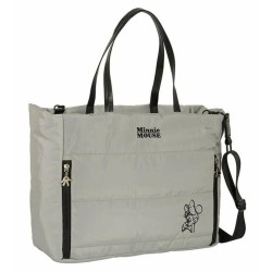 Borsa con tasca per laptop Minnie Mouse Teen Sand Grigio 40 x 31 x 17 cm Trapunta