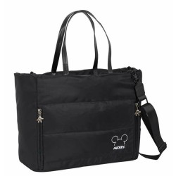 Borsa con tasca per laptop Mickey Mouse Teen Mood Nero 40 x 31 x 17 cm Trapunta
