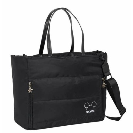 Borsa con tasca per laptop Mickey Mouse Teen Mood Nero 40 x 31 x 17 cm Trapunta