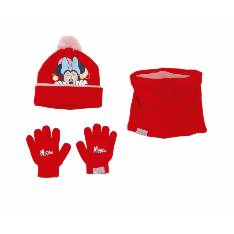 Cappello, Guanti e Scaldacollo Minnie Mouse Lucky Rosso Rosa 44-46 cm (S) Cappello, Guanti e Scaldacollo Minnie Mouse Lucky Rosso Rosa 44-46 cm (S)