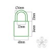 Lucchetto con chiave EDM 85245 Ottone 40 x 23 mm (5 Unità)