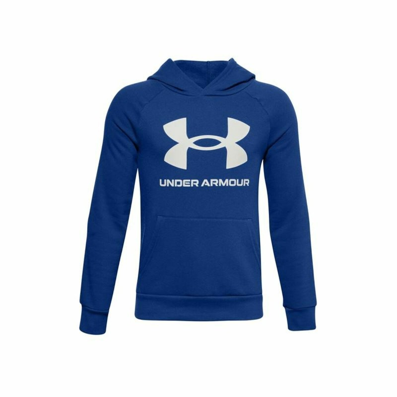 Felpa con Cappuccio Bambino Under Armour Rival Fleece Azzurro Felpa con Cappuccio Bambino Under Armour Rival Fleece Azzurro