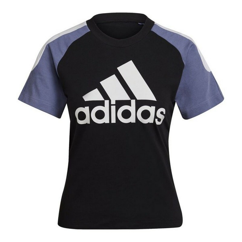 Maglia a Maniche Corte Donna Adidas Sportswear Colorblock Nero Maglia a Maniche Corte Donna Adidas Sportswear Colorblock Nero