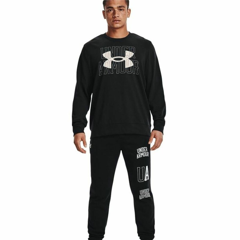 Maglia a Maniche Lunghe Uomo Under Armour Logo Crew Nero Maglia a Maniche Lunghe Uomo Under Armour Logo Crew Nero
