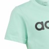 Maglia a Maniche Corte per Bambini Adidas Linear Logo Verde Acquamarina