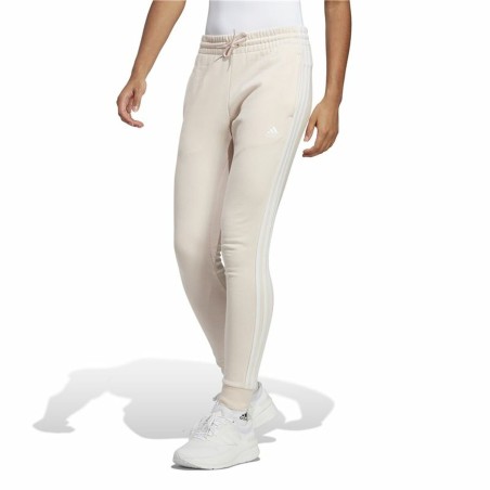 Pantalone Lungo Sportivo Adidas Essentials 3 Stripes Beige Donna