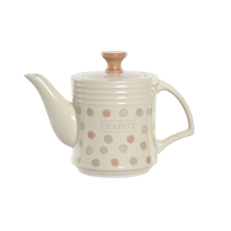 Teiera DKD Home Decor Beige Gres 1 L Teiera DKD Home Decor Beige Gres 1 L