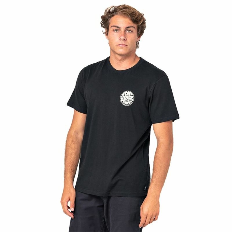 Maglia a Maniche Corte Rip Curl Wettie Essential Nero Uomo Maglia a Maniche Corte Rip Curl Wettie Essential Nero Uomo