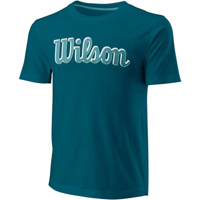 Maglia a Maniche Corte Uomo Wilson Azzurro Maglia a Maniche Corte Uomo Wilson Azzurro
