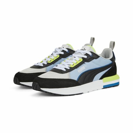 Scarpe da Tennis Casual Uomo Puma R22 Azzurro Giallo