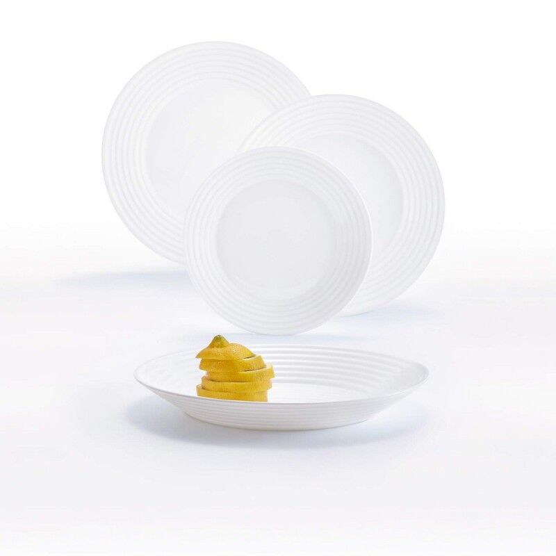Set di Stoviglie Luminarc 1700 Bianco Vetro 18 Pezzi Set di Stoviglie Luminarc 1700 Bianco Vetro 18 Pezzi